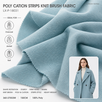 Kain Rajut Strip Poli Kation 100% Poliester 360GSM 150cm Hangat Kuat Terstruktur Tebal untuk Mantel Jaket Grosir Kustom