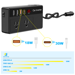 200W kép USB 18W DC 12V để <span class=keywords><strong>AC</strong></span> 110V xe điện biến tần sạc nhanh 20W USB C xe cắm <span class=keywords><strong>Adapter</strong></span> Outlet cho máy tính xách tay - Product Image 5