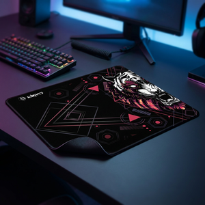 TechSide Kimpad ProEdge Series <b>Gaming</b> Mousepad-TIGER BIANCA/ROSSA 35x30x4mm Natural Rubber Waterproof Edges Model KMP353T_P - Product Image 3