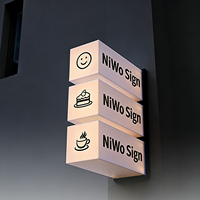 Enseigne rectangulaire personnalisée en acrylique avec caisson lumineux à LED Enseigne murale entièrement éclairée pour la publicité extérieure avec conception étanche