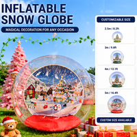 Globe à neige gonflable de Noël, photomaton, ballon à bulles, dôme d'air, igloo gonflable, globe à neige de taille humaine avec souffleur