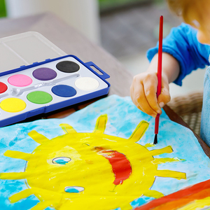 Juego de tablero de pigmento de <span class=keywords><strong>paleta</strong></span> de acuarela de pintura de 12 colores personalizado de alta calidad con pincel para estudiante - Product Image 5