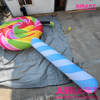 Ballon Sucette Gonflable Suspendu de 7m de Haut pour Installation Artistique Extérieure, Modèle Sucette Gonflable pour Décoration de Centre Commercial