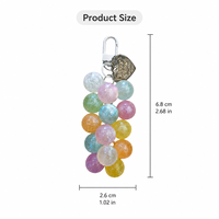 Porte-clés pendentif grappe de raisins en acrylique givré, mignon, avec breloque fruit en cristal, décoration pour sac, cadeau pour femme et fille, idéal pour les fêtes