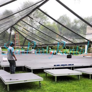 Plataforma de Escenario Portátil de Acero y Madera con Estructura de Aluminio de 1.22x1.22m y 2x1m, Soporte para Tambor, Muebles de Madera para Conciertos - Product Image 3
