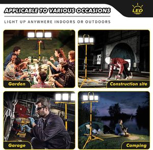 Low MOQ Individual Waterproof 21000 Lumen Work <b>Lights</b> With Stand Adjustable and Foldable Tripod 3 Head Lighting WD-960B 210W Thr - Product Image 6