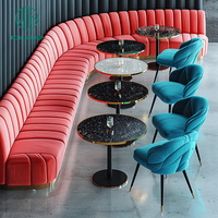 Canapé rond en marbre pour restaurant, mobilier de café, table et chaises pour café, salon de thé