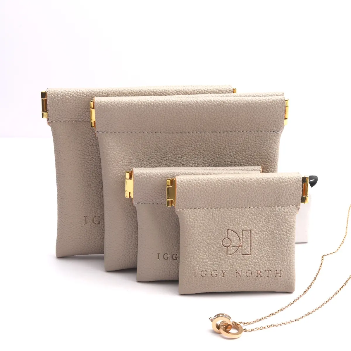 Bolsa de óculos de sol em couro PU com estampa personalizada, bolsa de armazenamento de batom de luxo à prova d'água para embalagem de joias, bolsa de couro