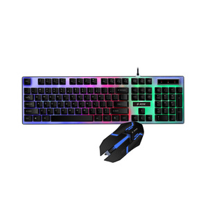 Juego de teclado y ratón para juegos con retroiluminación LED RGB personalizada de fábrica, nuevo teclado y ratón con idioma personalizado - Product Image 1