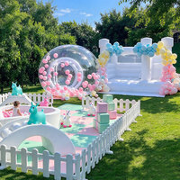 Maison de rebond de fête blanche gonflable 3M/4M de diamètre dôme Igloo en cristal clair extérieur tente de ballon à Air chaud dôme à bulles à vendre