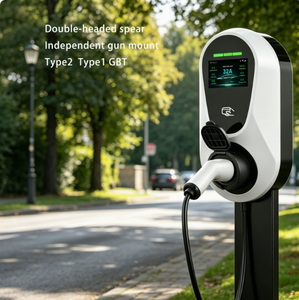 Estación de Carga para Vehículos Eléctricos de 7kW, 11kW, 22kW, Doble Conector, para Hogar, con Soporte para Conector, Control por Aplicación Inteligente, para Autos de Nueva Energía - Product Image 2