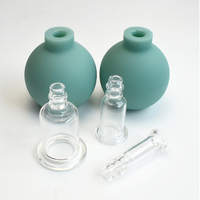 Set de Terapia de Ventosas Faciales de Vidrio para Ojos y Rostro, Masaje al Vacío Anticelulítico - PVC para Belleza Corporal, Masajeador Linfático de Fascia