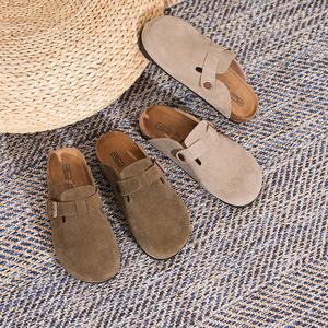 Dames Groot Formaat Full Lederen Birken Shoes Echt Lederen Baotou Kurk Bodem Verhoogde Halve Slipper Winter Slijtplekken - Product Image 2