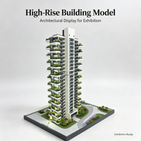 Maquette verticale écologique de bâtiment de grande hauteur pour hall d'exposition et vitrine de salon professionnel