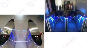 Controllo di accesso biometrico della barriera pedonale dell'entrata del cancello a battente di vetro Anti collisione per il sistema di controllo di accesso delle palestre - Product Image 2