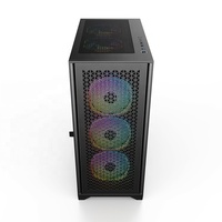 Boîtier de tour intermédiaire noir de bureau de marque JNP personnalisé Système de refroidisseur d'eau avec ventilateur Micro Atx Boîtier d'alimentation Ordinateur de jeu