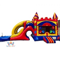 Maison de rebond gonflable à thème de ballon coloré, grand château videur sautant pour les événements de fête et de carnaval intérieurs en plein air pour enfants