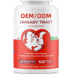 Precio de fábrica OEM ODM arándano para perros tabletas masticables salud del tracto urinario y soporte de vejiga para suplemento de arándano - Product Image 1