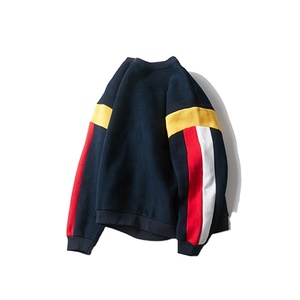 Streetwear de lana de cuello redondo de las mujeres de Color de contraste de Sudadera con capucha de manga empalme suéter para hombres de diseñador - Product Image 1