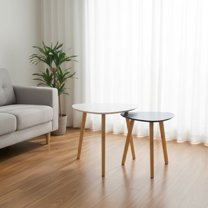 Modern Minimalist Side <strong>Table</strong> for Living Room <strong>Nesting</strong> Triangle End <strong>Table</strong> Set <strong>of</strong> 2 Coffee <strong>Table</strong> - Product Image 3
