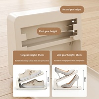 Étagère à chaussures pliable double couche en plastique, rangement domestique, gain de place, étagères à compartiments réglables, antidérapante, pour talons hauts