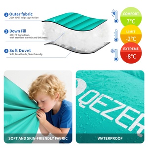 Sac de couchage momie léger en duvet de canard, étanche, en nylon, pour adulte, avec boîte à pieds, idéal pour le camping et la randonnée estivale en extérieur - Product Image 5
