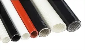 Manga de isolamento de alta temperatura, manga de fibra de vidro flexível de silicone, 2753, isolamento elétrico, manga de fibra de vidro