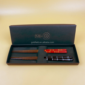 Chopstick Set Chopsticks Wood Chopstick Set Japanese Style Chopstick Household Chopstick Set Woods Gift Set Solid Wood Black Red Couple Chopsticks Set 2prs In A Black Box