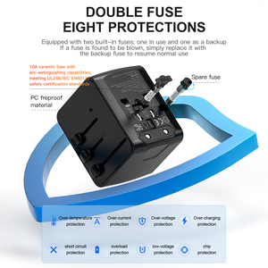 Oulitravel A11-3A1C L phổ USB trên toàn thế giới sạc điện cắm du lịch <span class=keywords><strong>Adapter</strong></span> phổ Power cắm <span class=keywords><strong>Adapter</strong></span> - Product Image 5