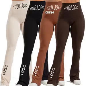 Pantalones moldeadores de cintura alta de melocotón, ropa de Fitness, mallas para correr, mallas de Yoga para levantar glúteos, mallas acampanadas