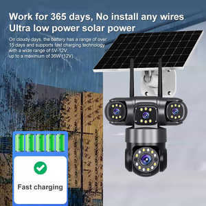 8MP thông minh không dây <span class=keywords><strong>WIFI</strong></span> CCTV Bảng điều khiển máy ảnh 4G Sim Thẻ bốn ống kính trong nhà ngoài trời Pan-Tilt chức năng an toàn năng lượng mặt trời máy ảnh - Product Image 3