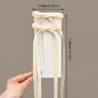 Pince à cheveux longue en ruban multicolore de 36 cm en polyester-coton de haute qualité, nœud fait main pour femme, accessoire cadeau