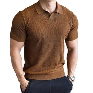 <span class=keywords><strong>Polo</strong></span> d'affaires slim fit à manches courtes en tricot, personnalisé par le fabricant, pour le commerce extérieur et la vente en gros transfrontalière - Product Image 3