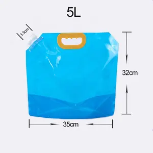 Réservoir d'eau pliable 1.3 gallons/5L 2.6 gallons/10L sans fuite congélateur Portable sans BPA sac en plastique de qualité alimentaire