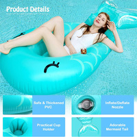 Enfants adultes été plaisir eau jouet Pvc gonflable sirène flotteur flottant eau chaise longue Floatie géant piscine radeau