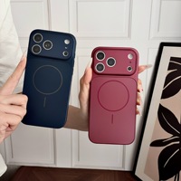 Coque Frosted Matte AG pour iPhone 17 Pro/18 Pro Max en TPU+PC avec protection magnétique et protecteur d'objectif en verre