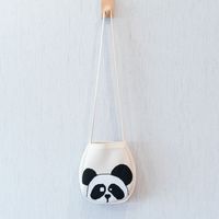 Sac à main tricoté pour femme, motif panda coloré, sac bandoulière tissé pour téléphone portable, pochette élégante pour femme, vente chaude