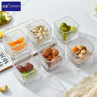 6-delige Glazen Snackkommen Set Voor Noten Gedroogde Vruchten Snacks Voedselveilige Keuken Pantry Opslag Soda Glas Oem Fabriek
