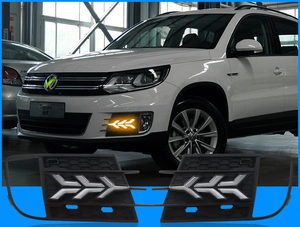 Pour VW <span class=keywords><strong>Tiguan</strong></span> 2013 2014 2015 2016 feux de jour modifiés <span class=keywords><strong>led</strong></span> antibrouillard Streamer direction barre avant feux de jour - Product Image 2