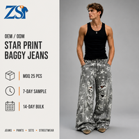 Zesheng – Jean baggy homme personnalisé, écologique, coupe mi-lourde, en denim déchiré et vieilli, jambe large, style streetwear, délavé