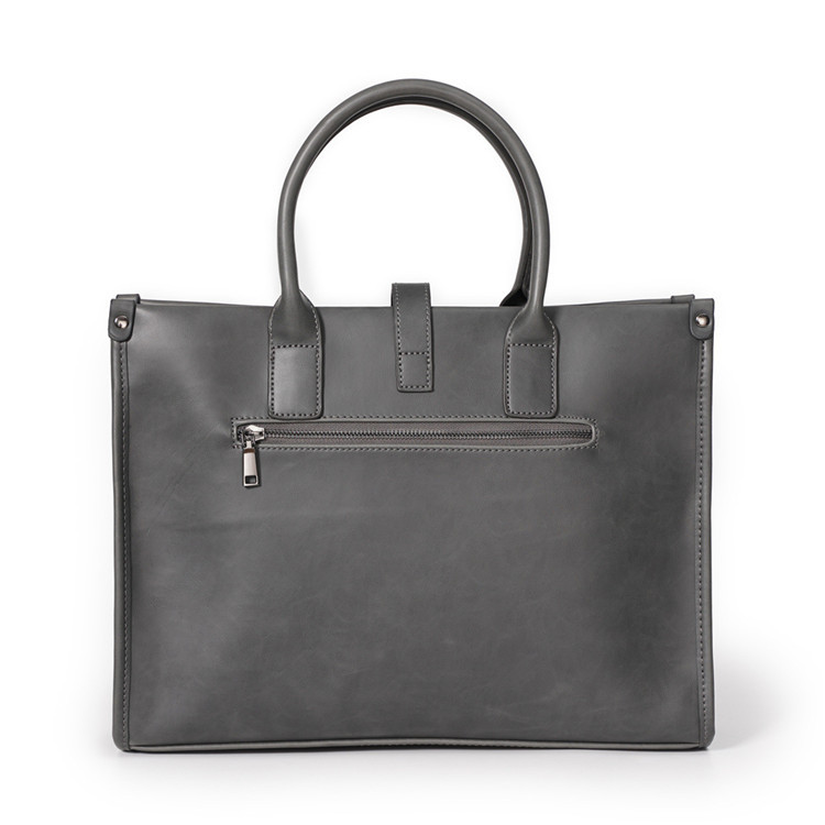 Men's Korean Style Trendy Grey Briefcase – Laptop & Document Messenger Shoulder Bag - View 3