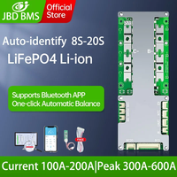 JBD BMS Inteligente con BT CAN RS485 UART para Litio, BMS 8S 24V 36V 18S 20S 150A 200A Lifepo4 9S 10S 12S 13S 14S 15S 16S 48V batería