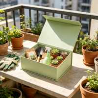 Coffret Cadeau Jardin Sauge avec Sachets de Graines, Pelle, Flacon Pulvérisateur, Plantes Succulentes, Emballage pour Balcon, Vente en Gros, Ensemble Floral Assorti, Idéal pour Cadeau