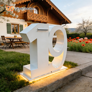 Caja de letras metálica 3D grande personalizada con acabado en polvo y luz LED integrada para letrero de dirección de villa, jardín o calle. - Product Image 5