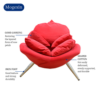 Fauteuil de détente moderne de luxe pour salon de villa, en velours rouge, motif rose, pour extérieur, école, appartement, chambre, salle à manger, hôtel