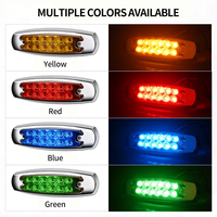 12 lampes de position latérales pour camion à LED haute luminosité, coque ABS antichoc, 4 couleurs, étanches, clignotants pour remorque