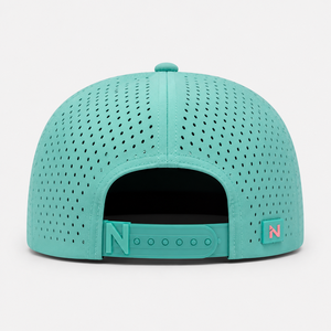 Casquettes de golf <span class=keywords><strong>en</strong></span> <span class=keywords><strong>gros</strong></span> avec cordon, gris foncé, aérées avec trous latéraux, plaque embossée, visière droite, casquette de baseball personnalisée OEM - Product Image 3