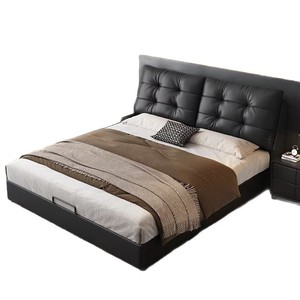 Modern Minimalist Leather <b>Bed</b> 1.5m Upholstered Nordic Style Master Bedroom Double <b>Bed</b> Italian Design - Product Image 5