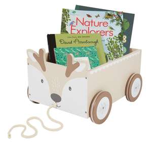 Mobili per la camera dei bambini simpatici cervi e volpe <span class=keywords><strong>Pull</strong></span>-along carrello per libri per la camera dei bambini carrello per bambini giocattoli decorazioni per la scuola materna - Product Image 1