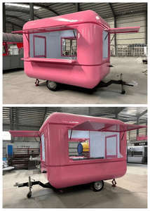 <span class=keywords><strong>Remorque</strong></span> alimentaire mobile commerciale rose clair entièrement équipée avec cuisine complète et friteuses - Product Image 3